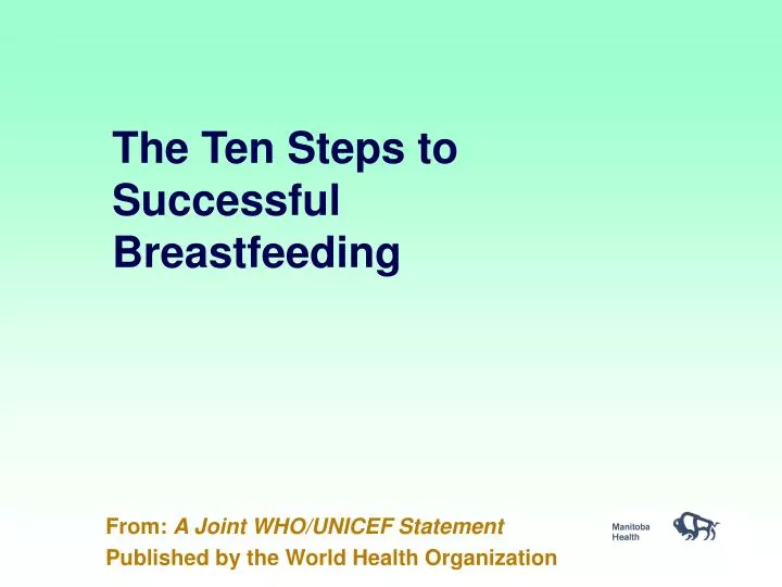 the ten steps to successful breastfeeding n.