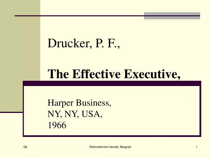 drucker p f the effective executive harper business ny ny usa 1966 n.