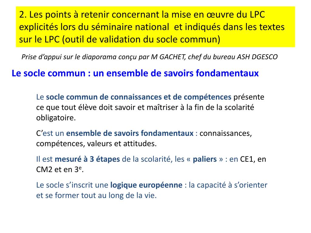 PPT - Mise en œuvre du Livret Personnel de Compétences (LPC) dans les ...