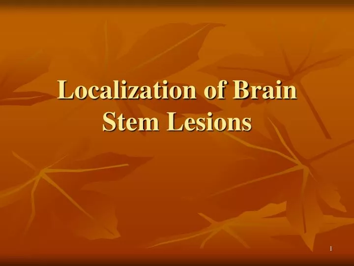 localization of brain stem lesions n.