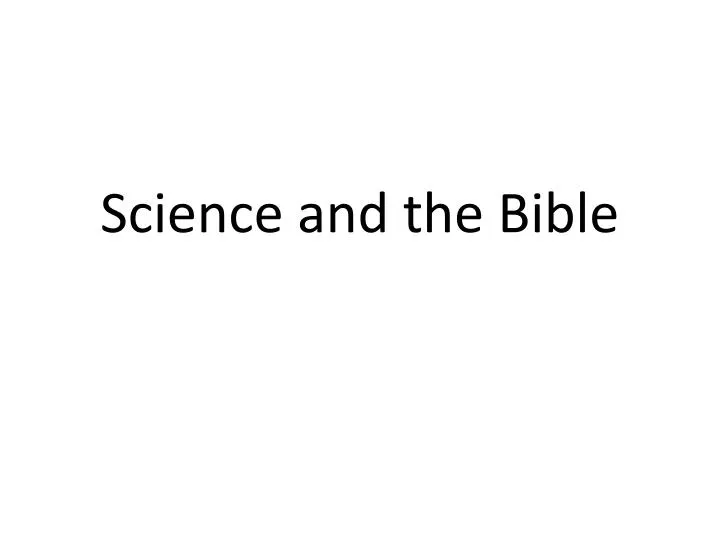 science and the bible n.