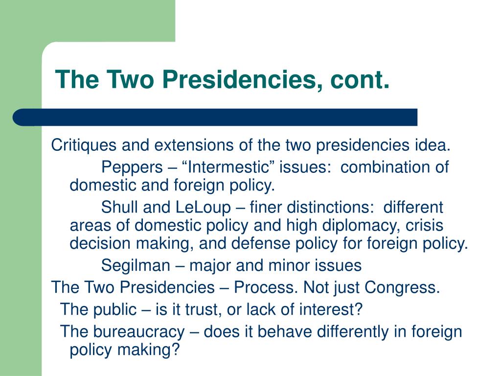 two presidencies thesis definition