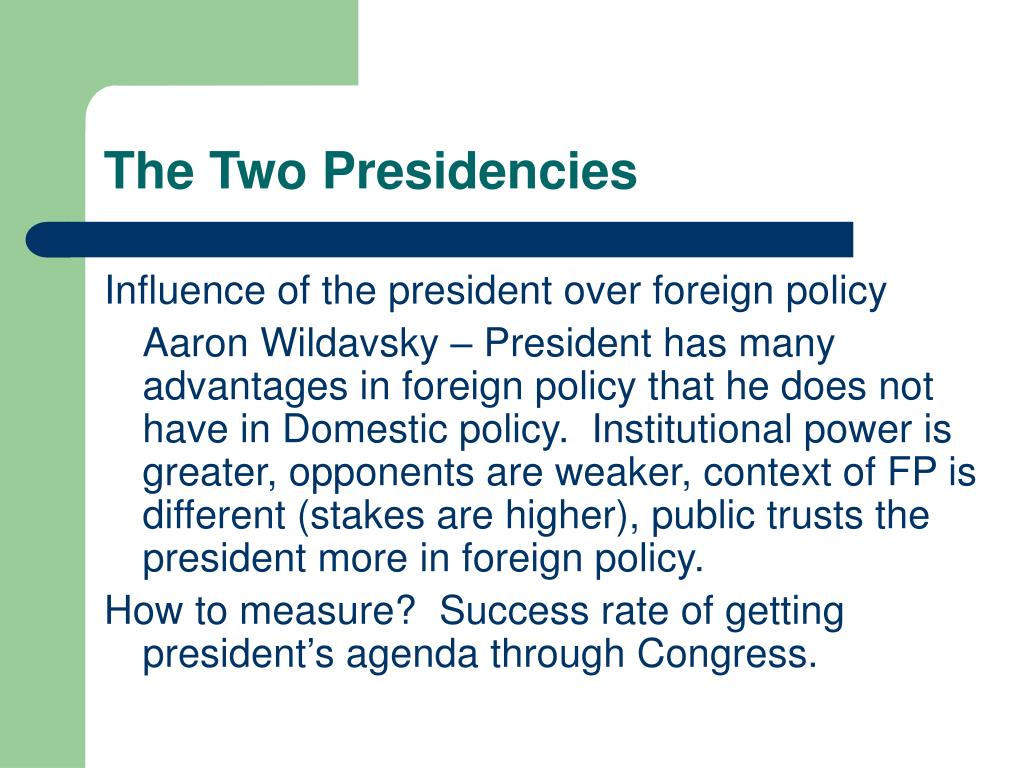 two presidencies thesis quizlet