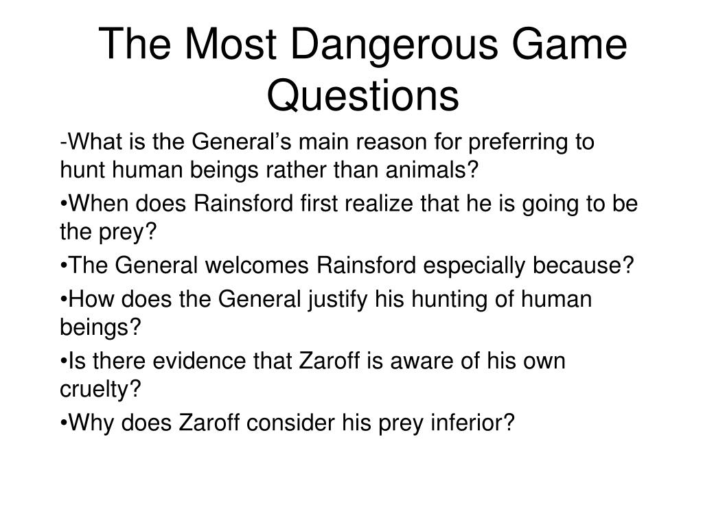 the most dangerous game'' critical thinking questions answer key