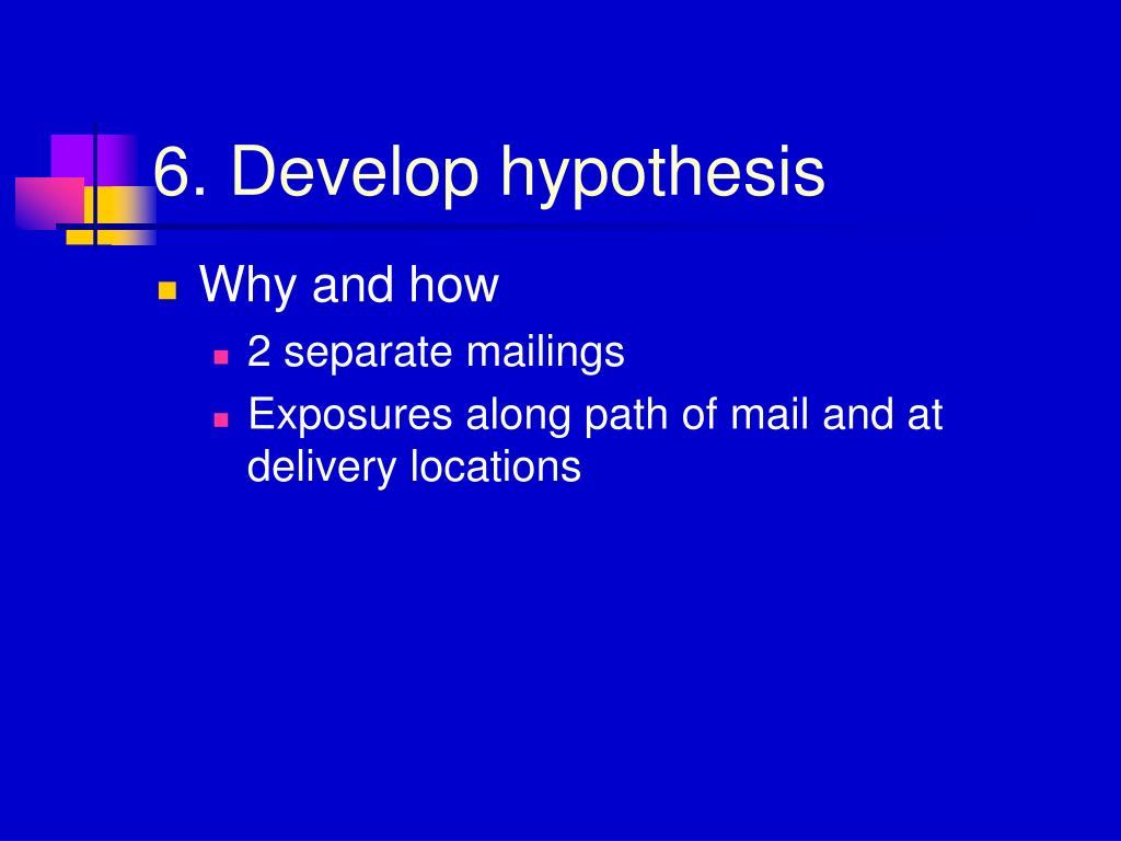 develop the hypothesis