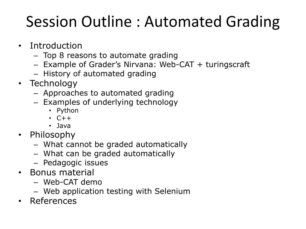 grading of programming assignments