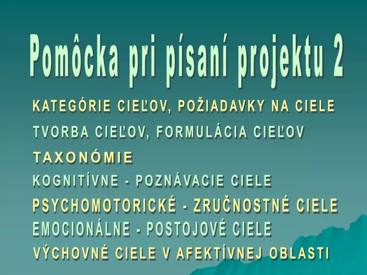 PPT - EMOCIONÁLNE - POSTOJOVÉ CIELE PowerPoint Presentation, free download  - ID:1321510