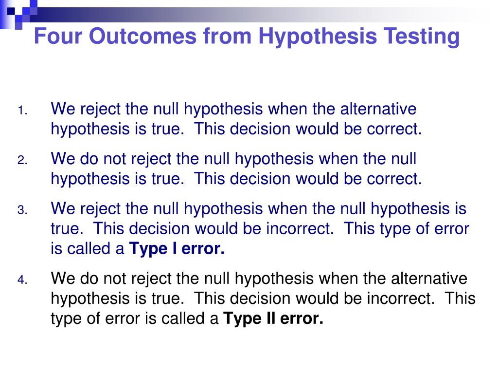 what does reject hypothesis mean