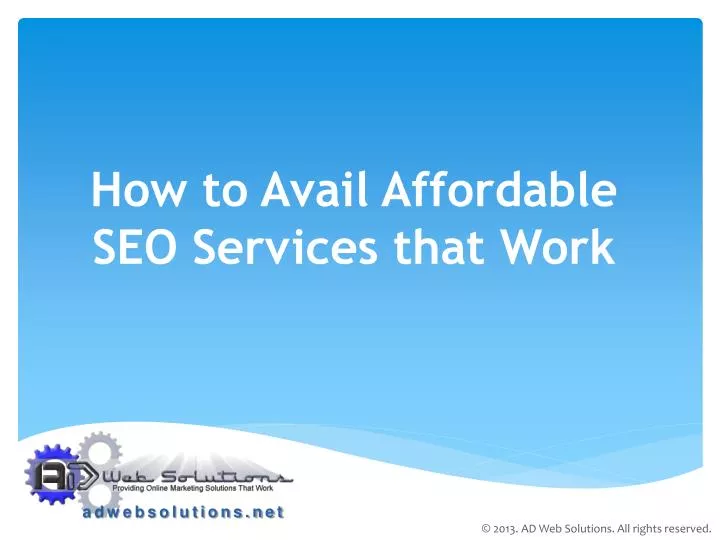 how to avail affordable seo services that work n.