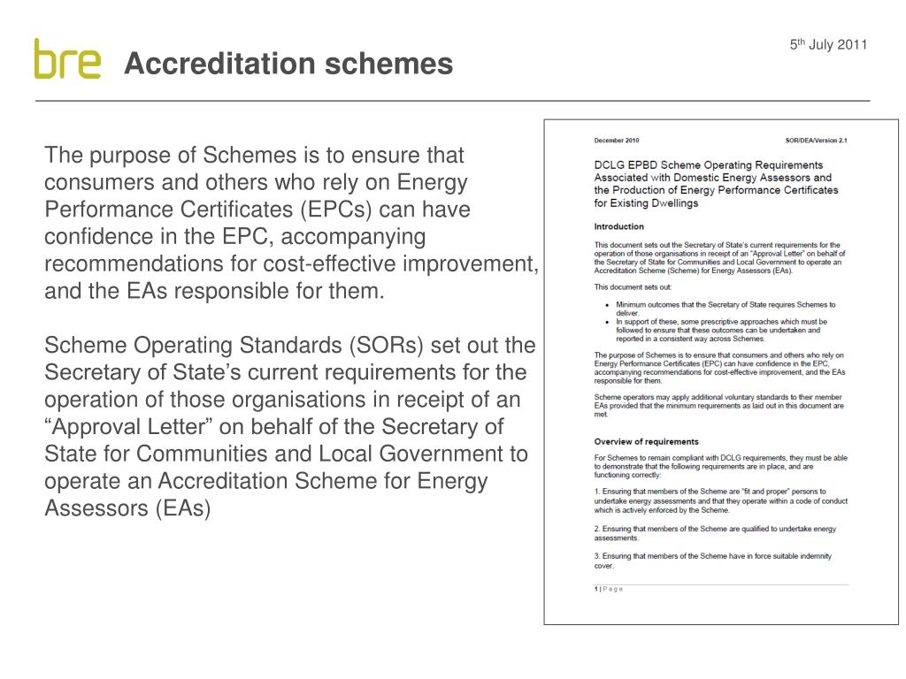 PPT - The Role Of An Accreditation Scheme And The BRE EPBD Compliance ...