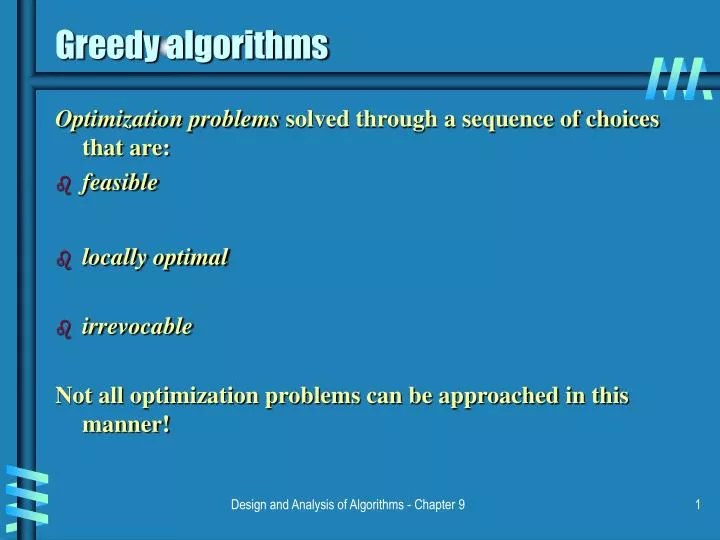 PPT - Greedy algorithms PowerPoint Presentation, free download - ID:1322434