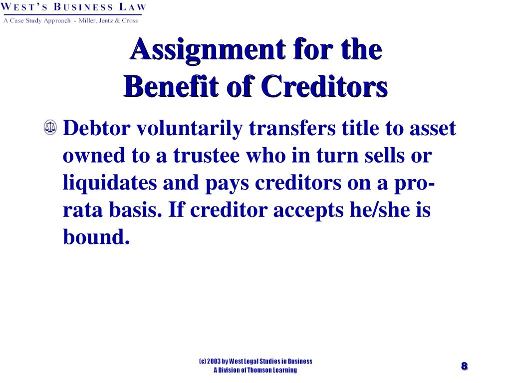 what is an assignment for the benefit of creditors