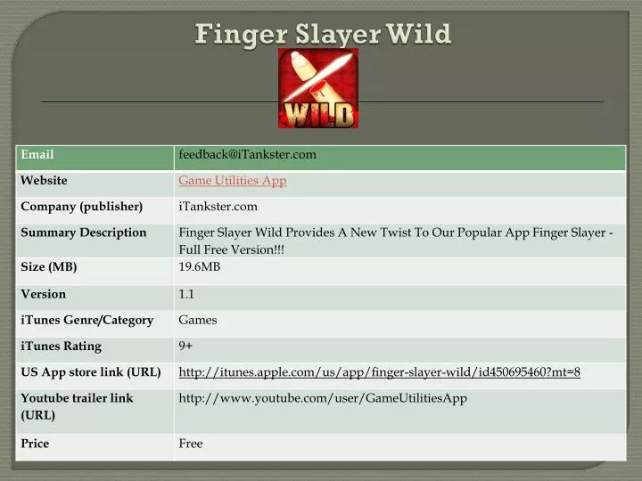 finger slayer wild