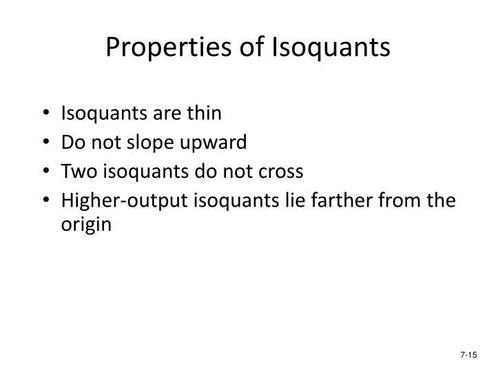 properties of isoquant