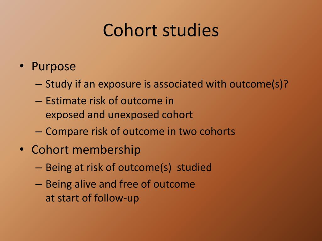 cohort studies cohort studies