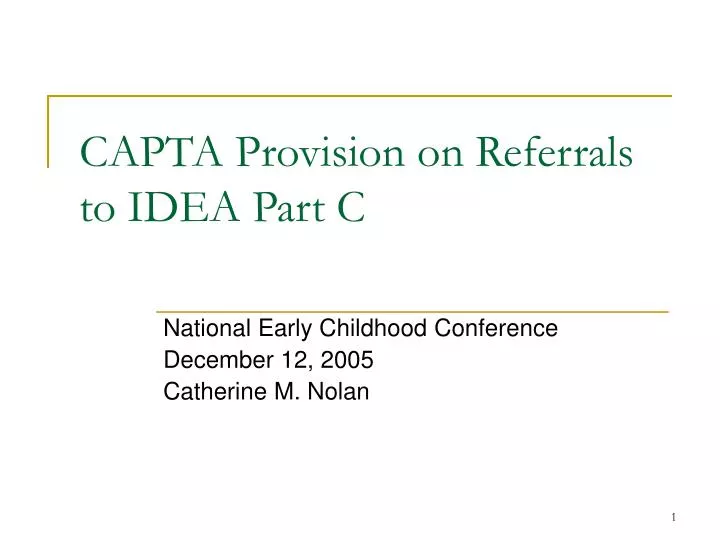 capta provision on referrals to idea part c n.