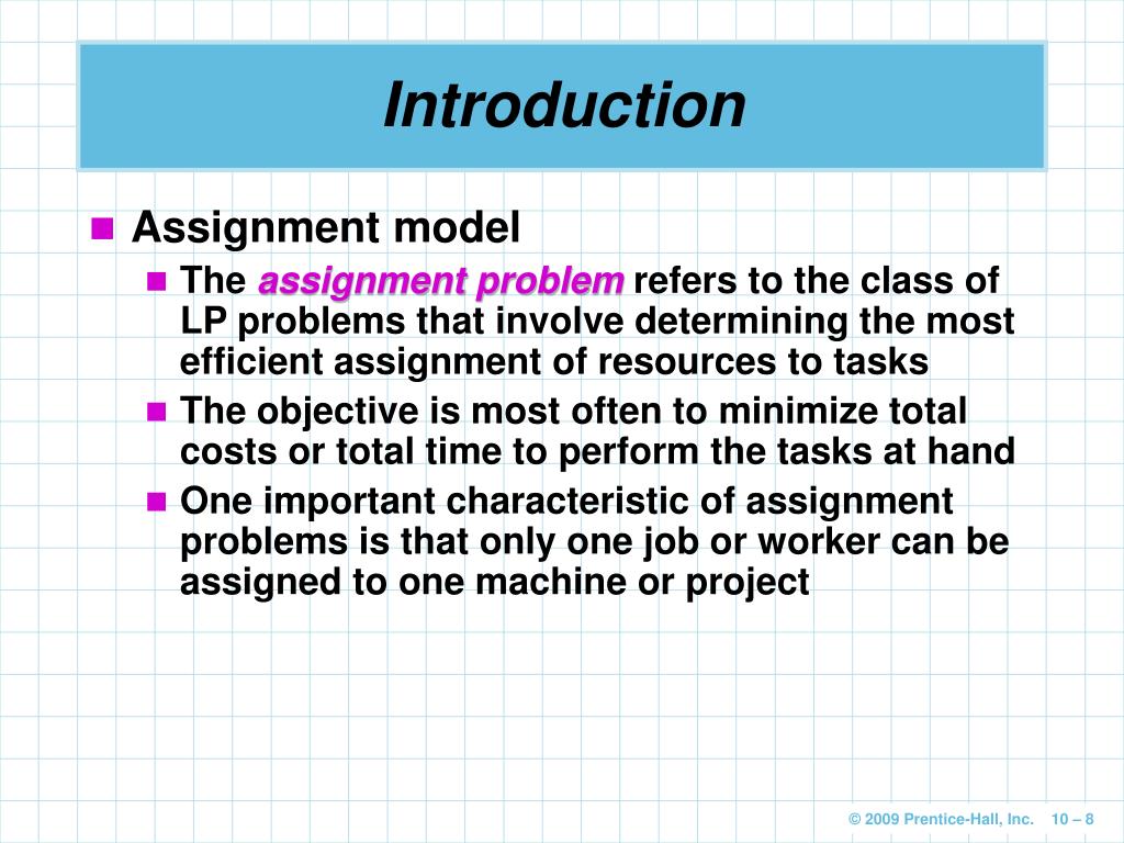 assignment model concept