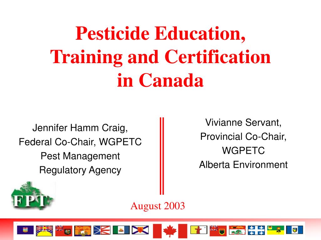PPT Pesticide Education, Training and Certification in Canada