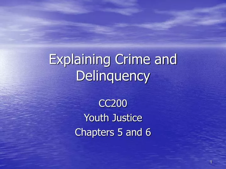 Crime and Delinquency