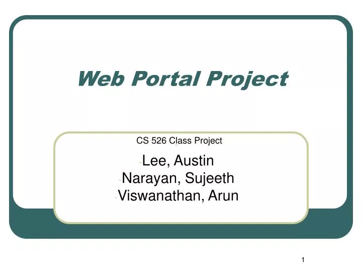 web portal project n.