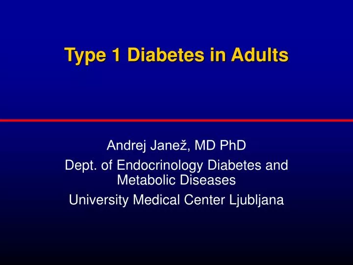 type 1 diabetes in adults n.