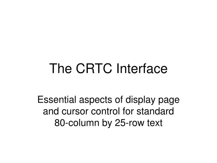 the crtc interface n.