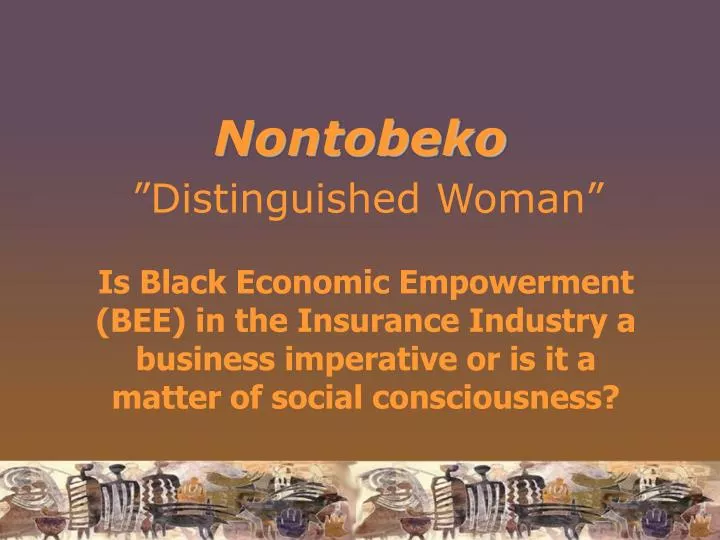 nontobeko distinguished woman n.