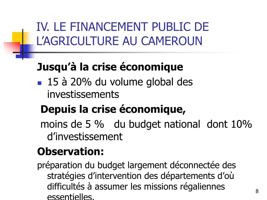 PPT  Analyse descriptive des Politiques Agricoles du Cameroun