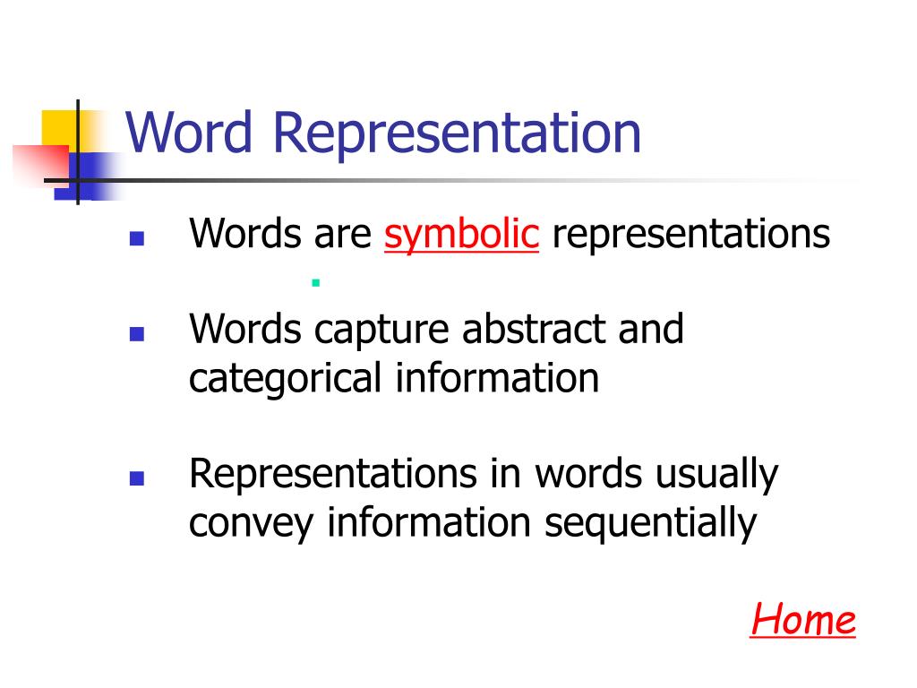 representation of words meaning
