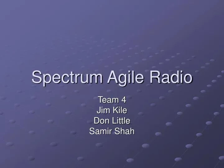 spectrum agile radio n.