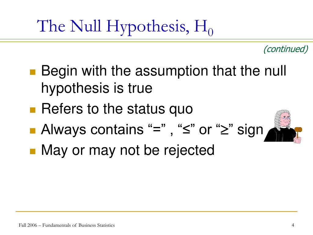 null hypothesis status quo