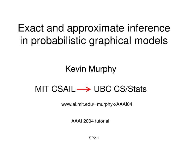 exact and approximate inference in probabilistic graphical models n.