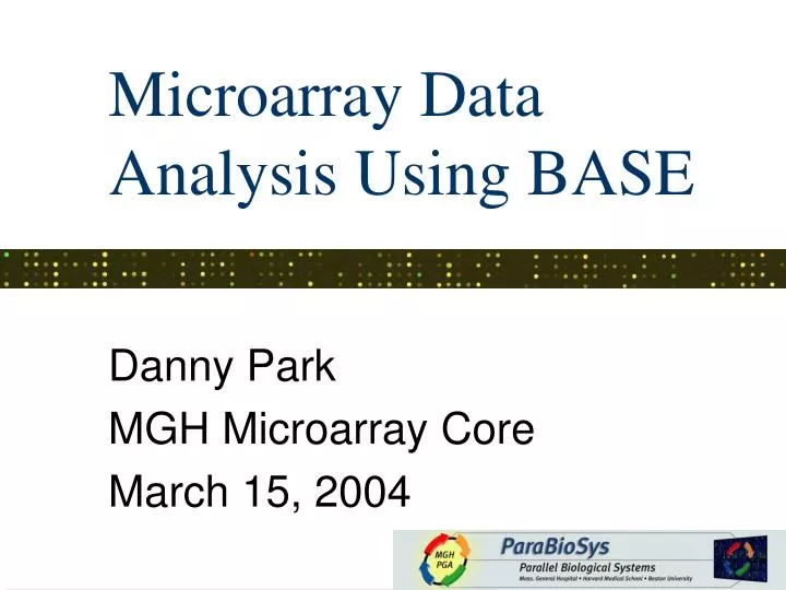 microarray data analysis using base n.