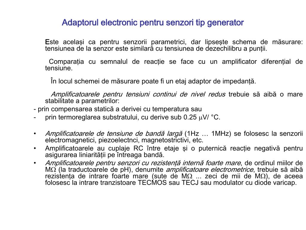 PPT - SENZORI SI TRADUCTOARE ELECTRONICE PowerPoint Presentation, free  download - ID:1342912