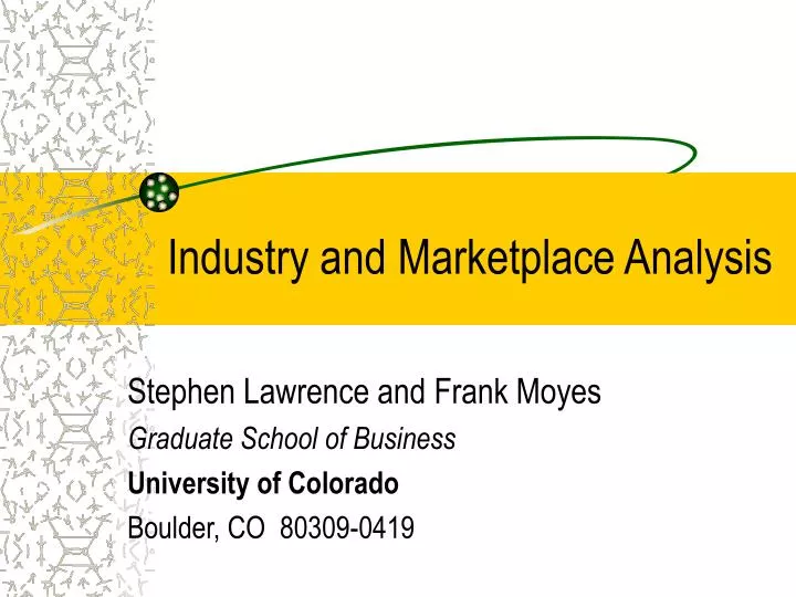 industry and marketplace analysis n.