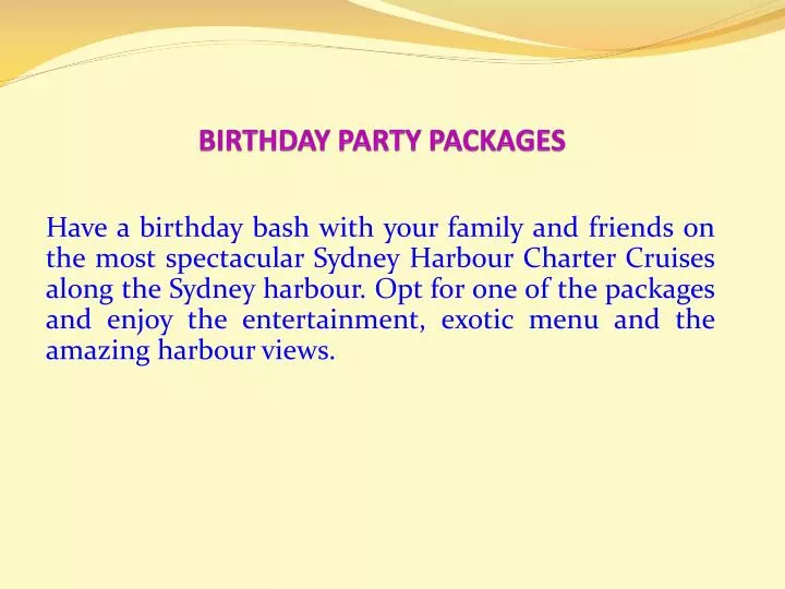 birthday party packages n.