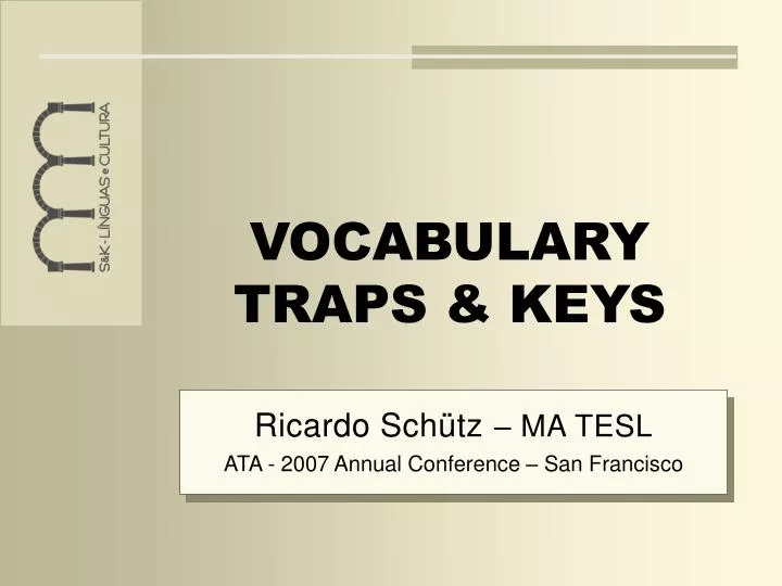 vocabulary traps keys n.