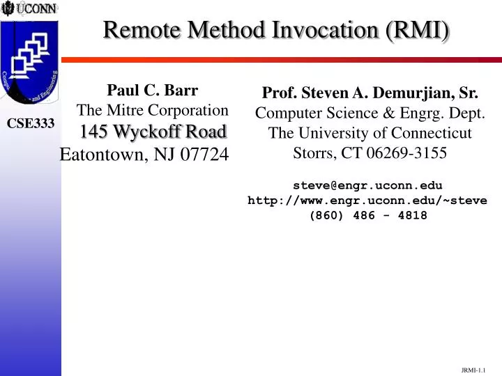 remote method invocation rmi n.