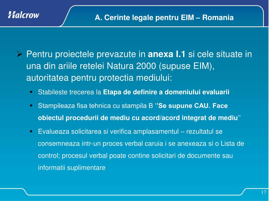 Ppt Prezentarea Principalelor Cerinte Legale Pentru Evaluarea Impactului Asupra Mediului Si Bilanturi De Mediu Asociate Proi Powerpoint Presentation Id 1349084