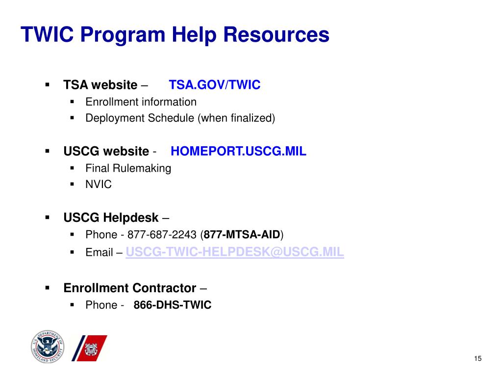 Ppt Transportation Worker Identification Credential Twic Final