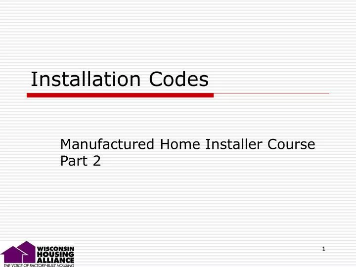 installation codes n.