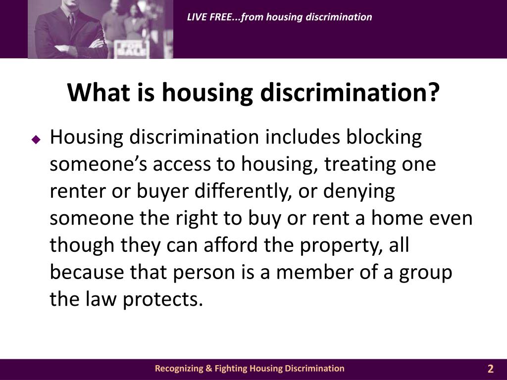 PPT Recognizing & Fighting Housing Discrimination PowerPoint