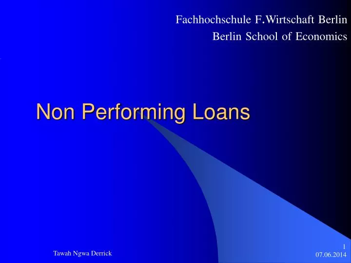 non performing loans n.