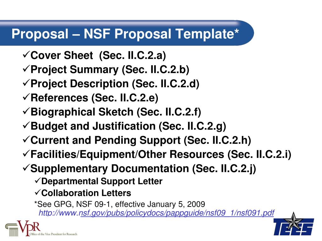PPT Proposal NSF Proposal Template PowerPoint Presentation Free 