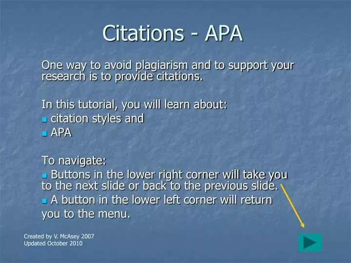 powerpoint presentation with apa citations