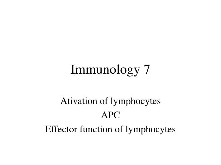 immunology 7 n.