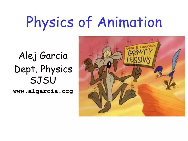 physics of animation n.