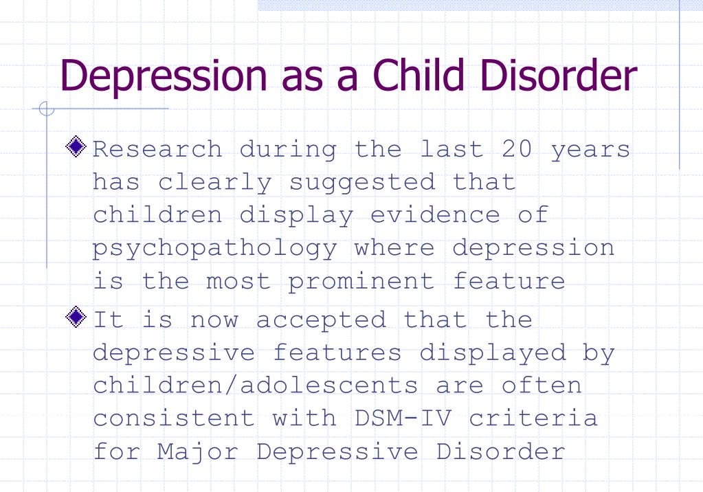 childhood depression case study