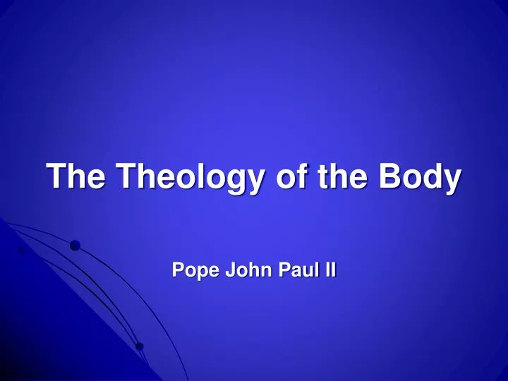 the theology of the body pope john paul ii n.