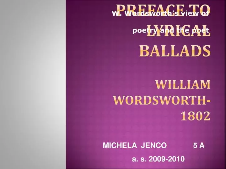 preface to the lyrical ballads text
